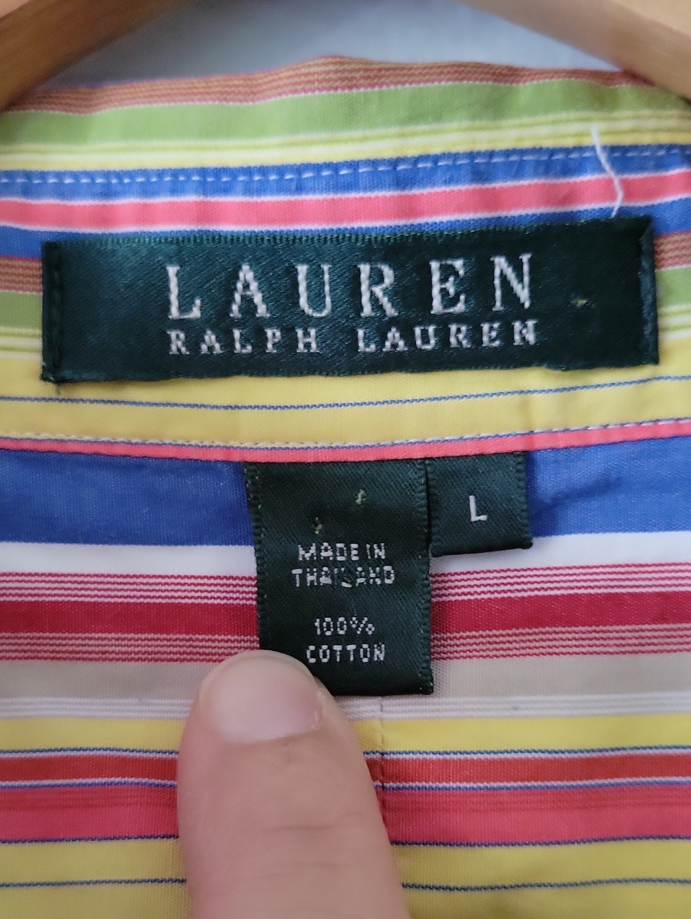 Lauren Ralph Lauren Multicolor Striped Button-Down Shirt 100% Cotton - Picture 3 of 6